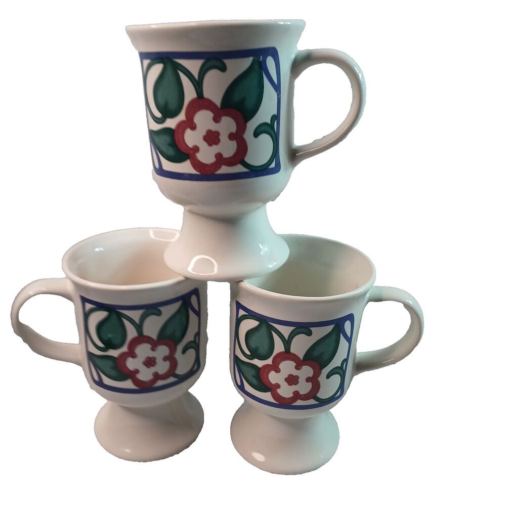 Pfaltzgraff Arbor Vine Footed Coffee Mug Tea Cup Grandmug 5" Vintage Stoneware